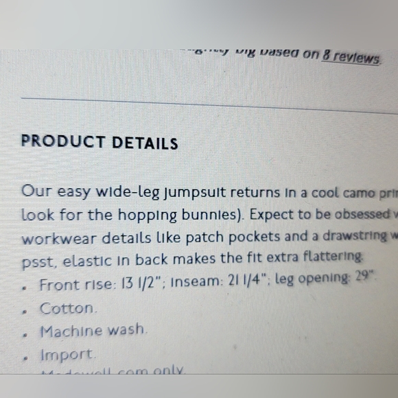 Madewell Wide Leg Jumpsuit in Cottontail Camo Size 6 - Picture 13 of 14